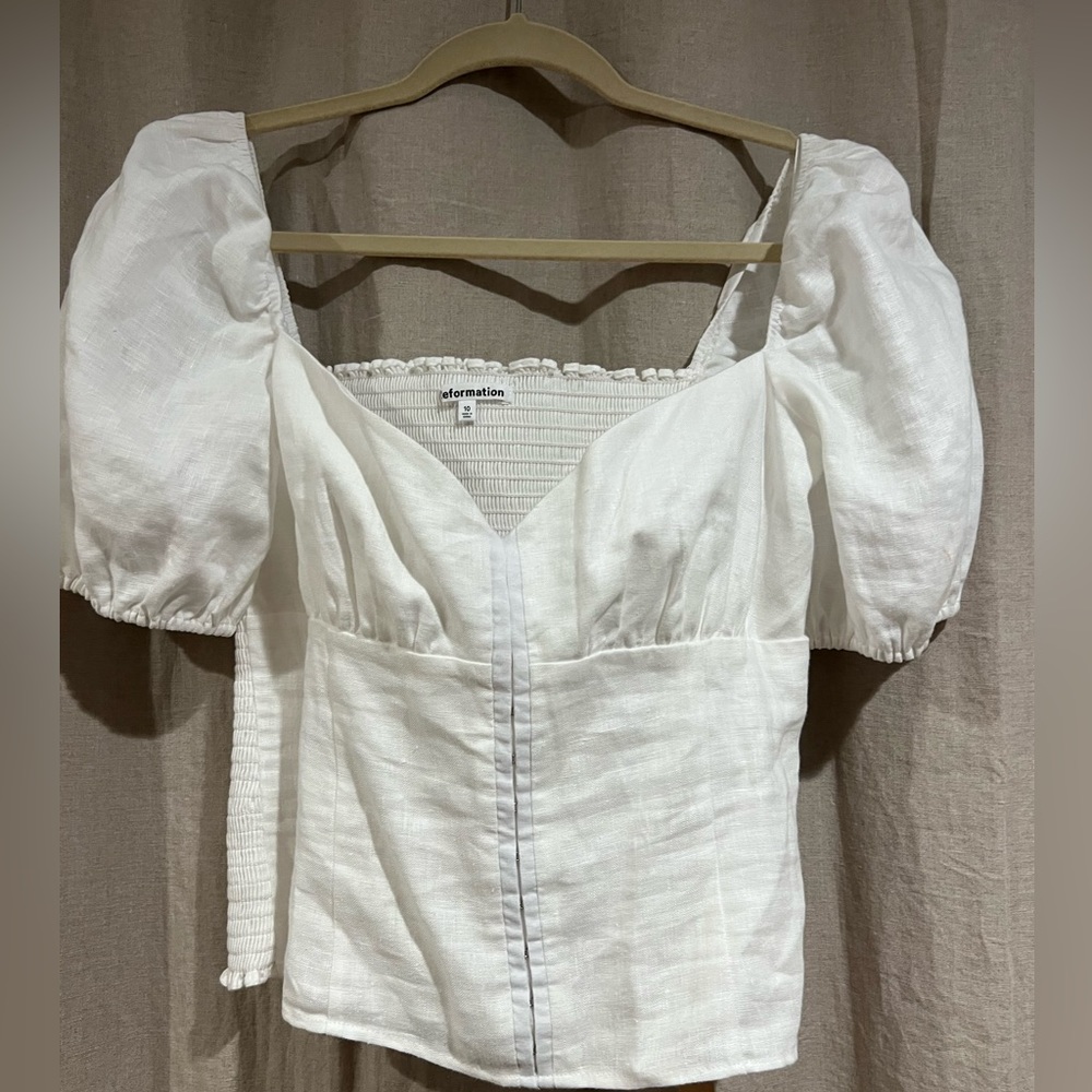 Reformation Rome Linen White Top